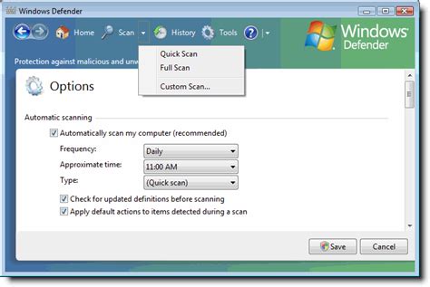 You can also perform a manual scan of your entire computer or specific folders with windows defender, even if you're using another antivirus program. How to use Windows Defender on a Windows Vista computer