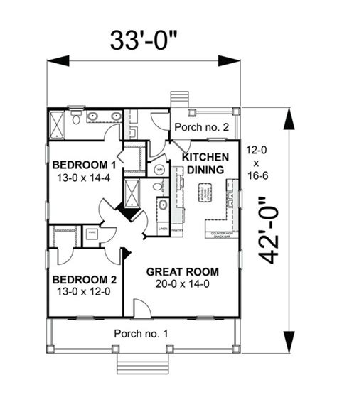 Cottage Plan 1122 Square Feet 2 Bedrooms 2 Bathrooms 1776 00006