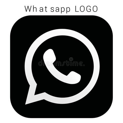 Icona Logo Whatsapp Bianco E Nero Immagine Editoriale Illustrazione