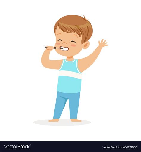 Boy Brushing Teeth Cartoon