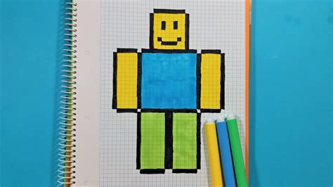 Como Dibujar A Roblox Personaje Pixel Art Gameround Youtube