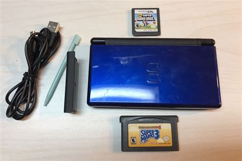 Nintendo Ds Lite Blue With Charger Stylus And 2 Mario Games Streamdl