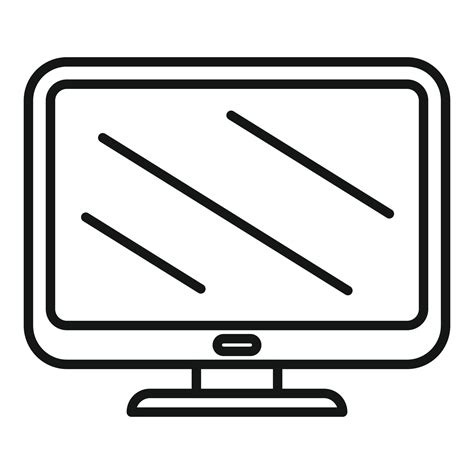 Lcd Monitor Icon Outline Vector Computer Screen 15108914 Vector Art At