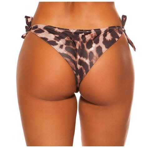 sexy brazilian tanga bikini hose zum binden in leopard optik bi740