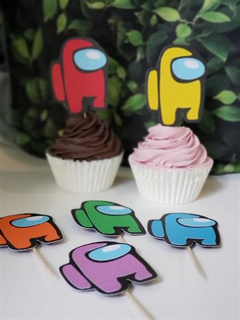 This is what chrissy shared about styling the party: Among us Cupcake Toppers Among us Birthday Cupcake Toppers ...