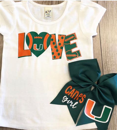 University Of Miami Football Shirt Bow Olivia Nicole Threads