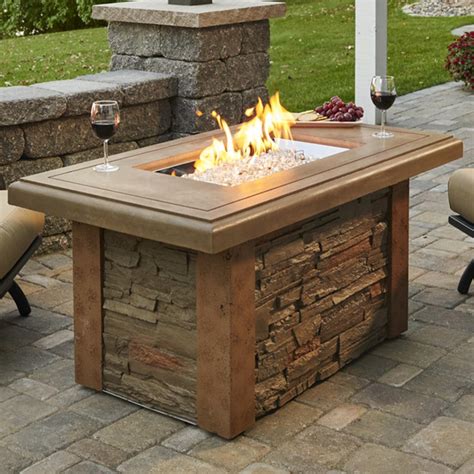 The Outdoor Greatroom Company Sierra 49 Inch Linear Natural Gas Fire Pit Table With 24 Inch