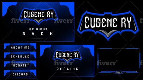 The Batman Logo Is Shown In Blue And Black As Well As Other Neon Signs