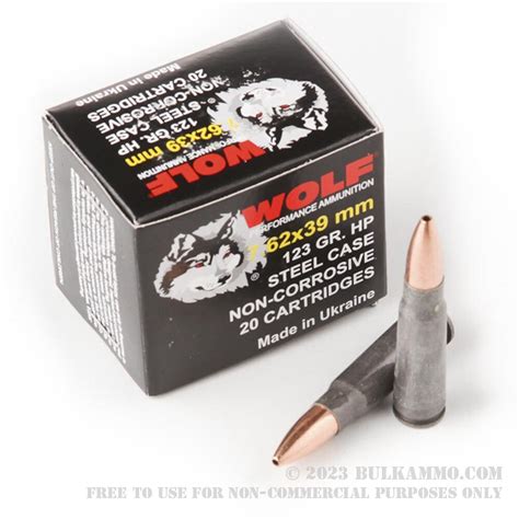 1000 Rounds Of Bulk 762x39mm Ammo By Wolf 123gr Hp
