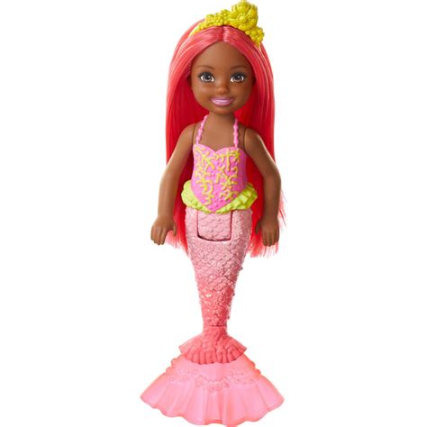 Each doll comes dressed in a cute themed outfit made with fun colors and shimmery details. Barbie Dreamtopia Chelsea Mermaid Doll, 6.5-Inch With ...