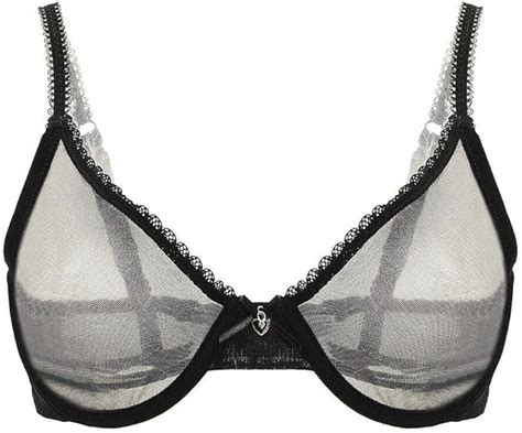 Plusexy Women S See Through Mesh Non Padded Bra Sexy Underwire Sheer Unlined Ultra Thin Bralette