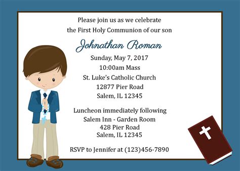 First Communion Invitations Boy Ubicaciondepersonascdmxgobmx