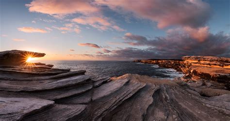 A panoramic seascape with the starburst effect in Australia [OS ...