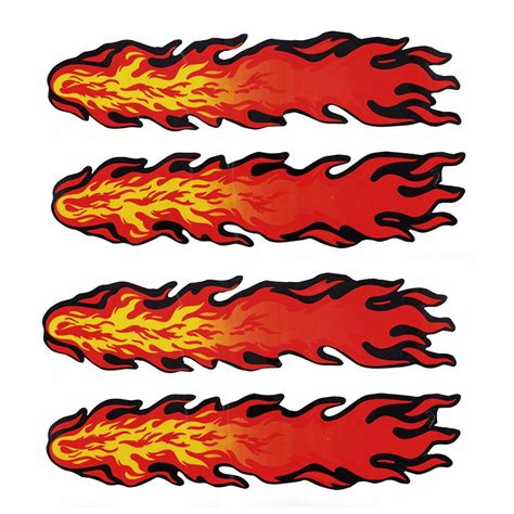 2 Packs Yellow Red Flame Fire Design Vehicle Car Decals Stickers Decor