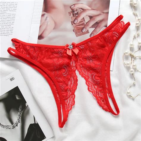 2021 Womens Crotchless Underwear Sexy Lace Crotchless Panties Thongs For Women Plus Size G