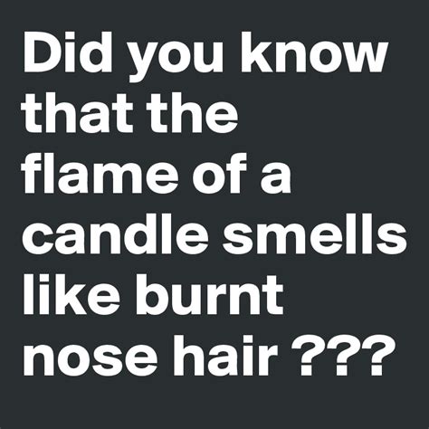 Did You Know That The Flame Of A Candle Smells Like Burnt Nose Hair