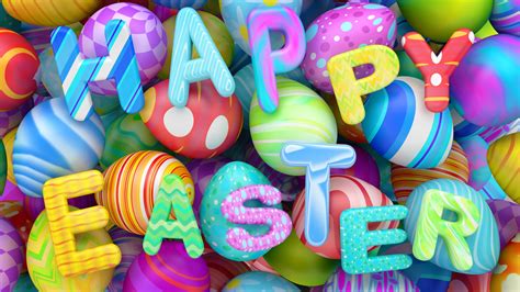 Wallpaper Happy Easter Colorful Eggs 3d Design 7680x4320 Uhd 8k