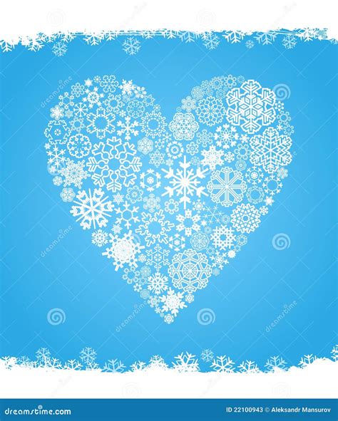 Snow Heart Stock Vector Illustration Of Cold Winter 22100943