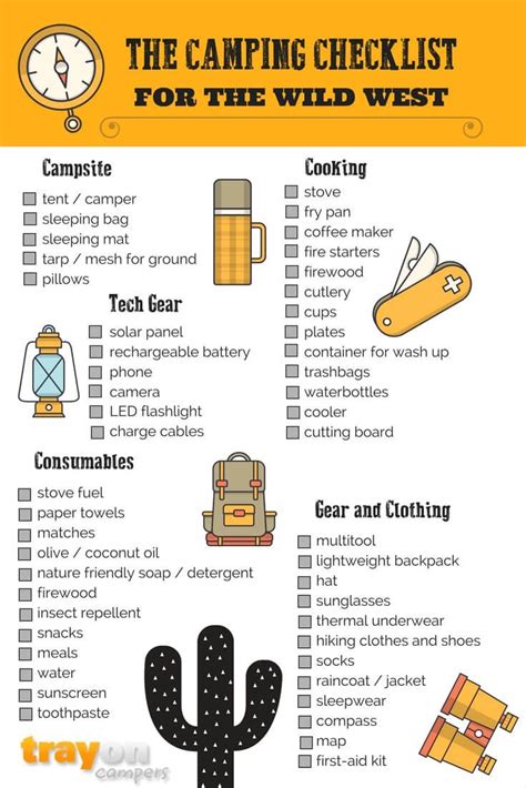 The Camping Essential Checklist For The Wild West Camping Checklist