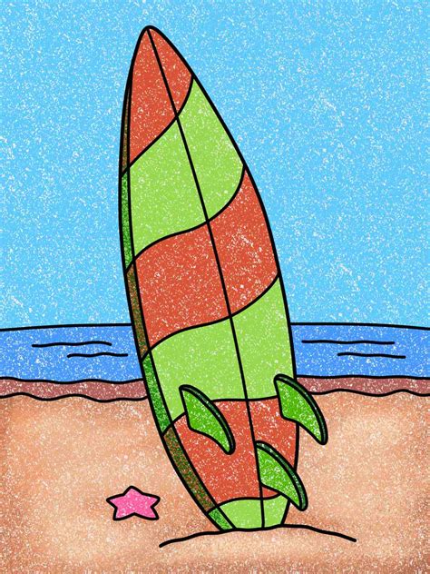 How To Draw A Surfboard Helloartsy