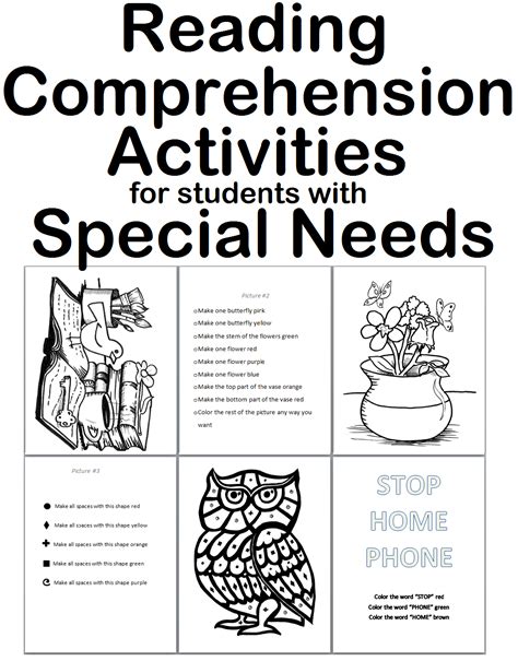 Reading Comprehension Autism Worksheets