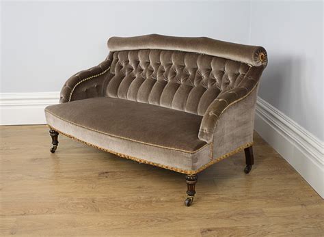 Victorian Shoolbred And Co Rosewood Two Seat Upholstered Couch Circa