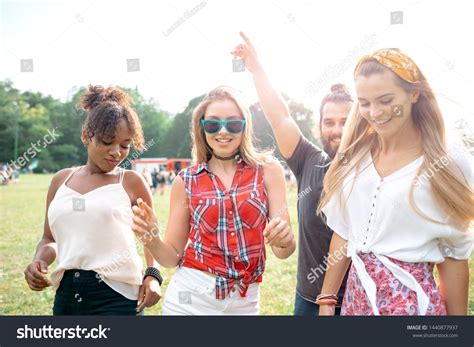 Multiethnic Group Young People Having Fun Stock Photo 1440877937