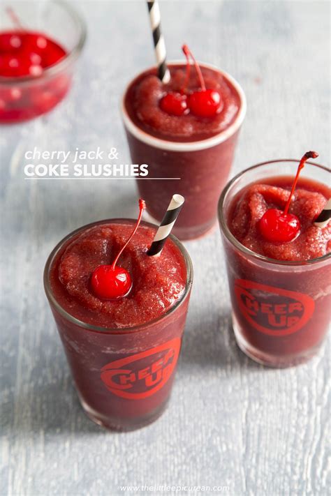 When used to refer to any generic alcoholic mixed drink, cocktail may mean any beverage that contains three or more ingredients if at least one of those. Cherry Jack and Coke Slushie | Recipe | Cherry drink ...