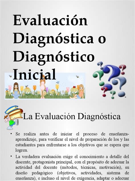 Evaluación Diagnóstica O Diagnóstico Inicial Evaluación