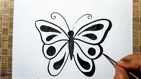 How To Draw A Simple Butterfly Easy And Cute Youtube