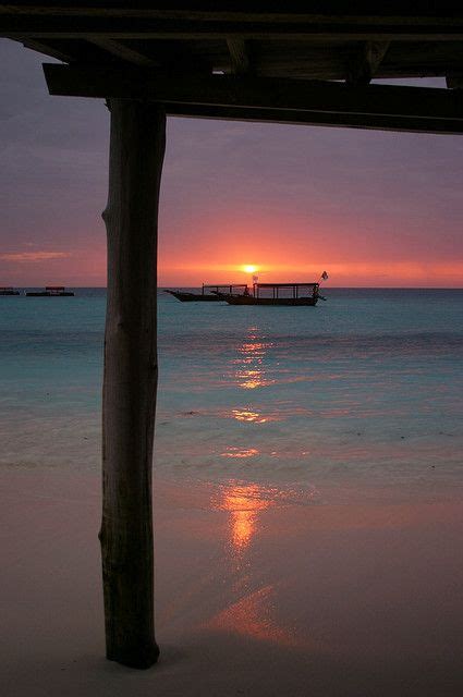 Perfect Sunset Zanzibar Gündoğumu Manzara Doğa