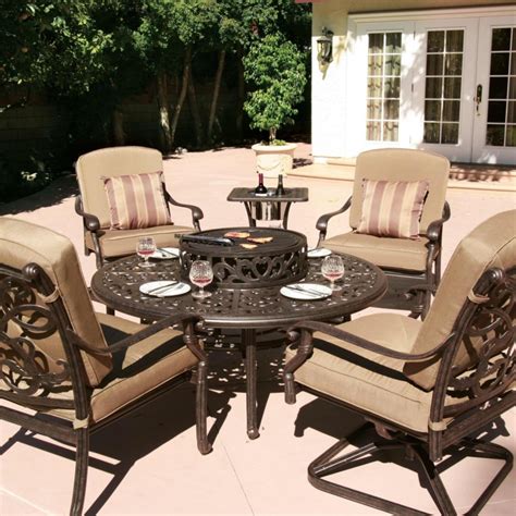 Patio Furniture Set With Fire Pit Table Fireplace Design Ideas