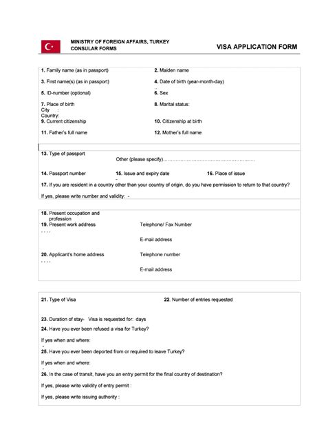 Turkey Visa Application Form Pdf Complete With Ease Airslate Signnow