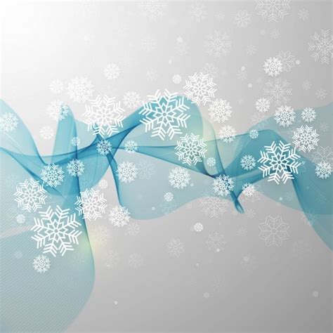 Free Vector Abstract Wave Background With Snowflakes