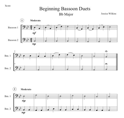 Beginning Bassoon Duets Digital Download Jdw Sheet Music