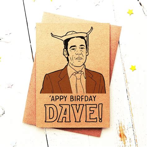 Happy Birthday Dave Funny Birthday Card Friend Birthday Etsy
