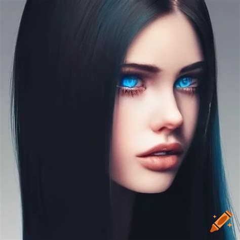 Person With Black Hair And Blue Eyes