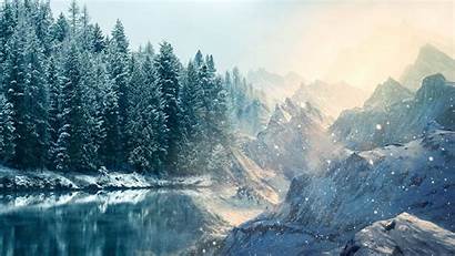 Snow Nature Lake Trees Desktop Backgrounds Wallpapers