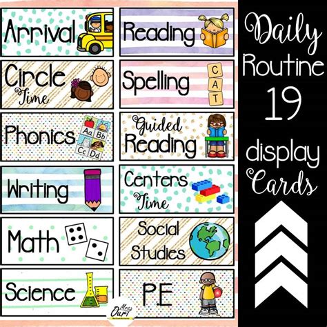 Daily Routine Cards Classroom Schedule From Mrs Ouri