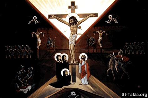 St Image Modern Coptic Icon Showing The Crucifixion Of Jesus
