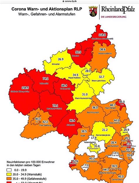 Für die berechnung werden die daten der bevölkerungsstatistik des statistischen landesamtes. Rheinland-Pfalz: Corona-Inzidenzwerte jetzt mit ...