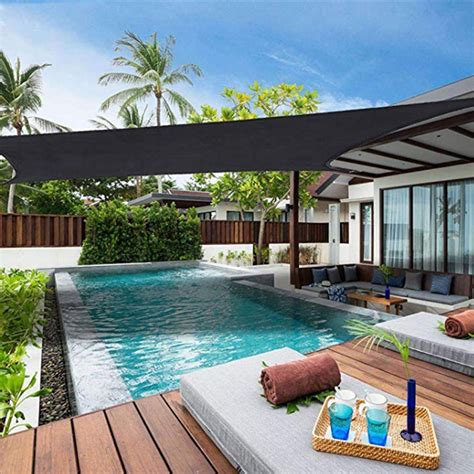 The mesh canopy offers protection from the sun while allowing air to pass through the material. Sun Shade Sail Garden Patio Awning Mesh UV Sunscreen ...