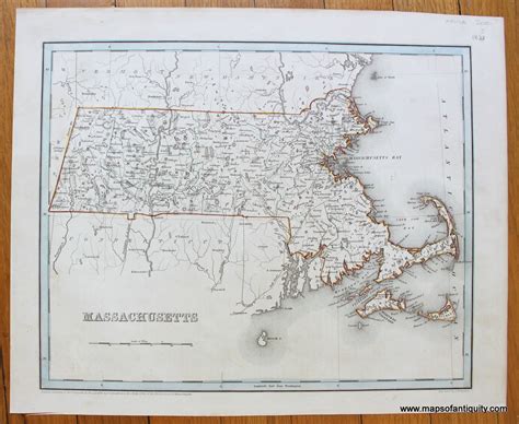 Massachusetts Antique Maps And Charts Original Vintage Rare