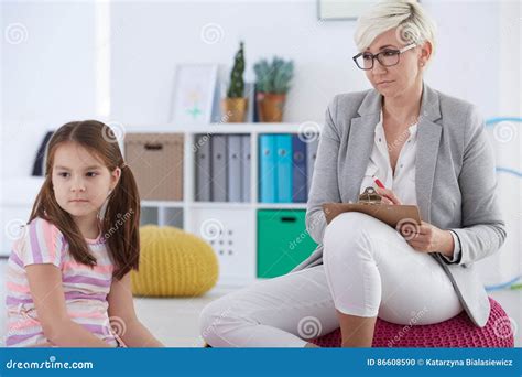 Sad Girl With School Problems Stock Photo Image Of Teacher Therapist