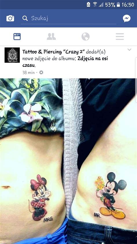 Mickey Mouse Minnie Mouse Fall In Love Tattoo For Couple Mrandmrs Tattoo