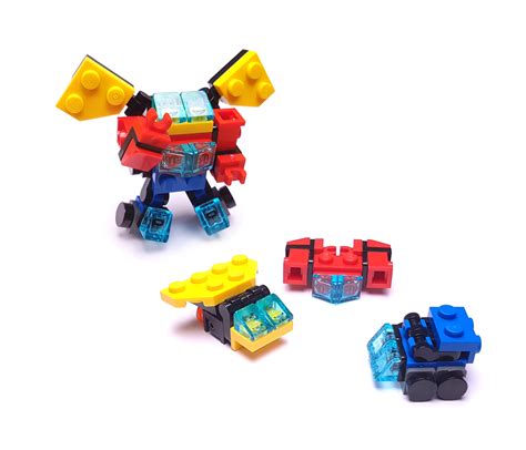 Lego Ideas Micro Size Combiner Transformer Robot With 3 Vehicles