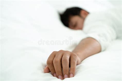 Young Man Sleep In Bed In The Bedroom Stock Photo Image Of Recovery
