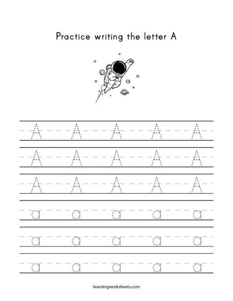 Practice Writing The Letter A Learning Worksheets Letters