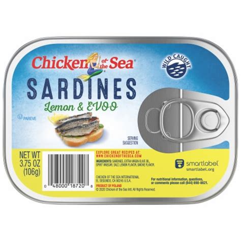 Chicken Of The Sea Lemon And Extra Virgin Olive Oil Sardines 375 Oz