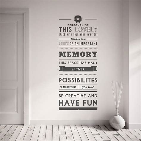 Personalised Quote Wall Sticker By Oakdene Designs